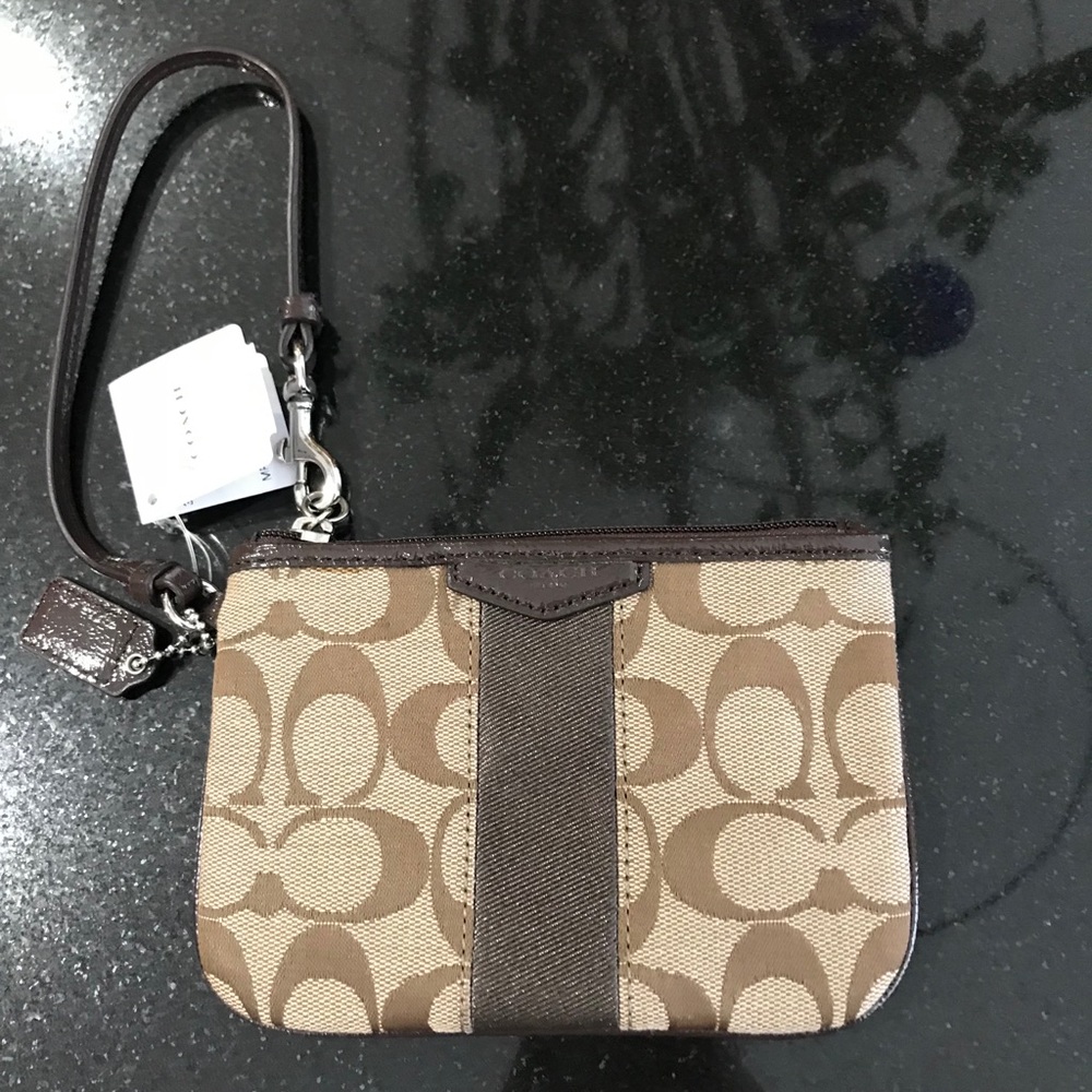 Unused Brown Coach Wristlet
